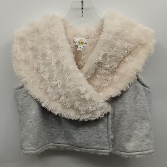 Right Bank Babies Girls Faux Fur/ Fleece Reversible Crop Vest Size 7 - Picture 2 of 12